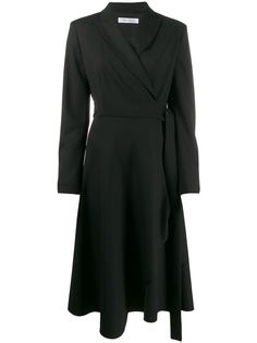 Max Mara асимметричное платье с запахом и длинными рукавами