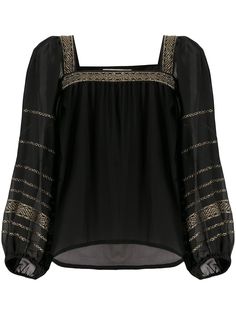 Yves Saint Laurent Pre-Owned блузка-туника 1970-х годов с вышивкой