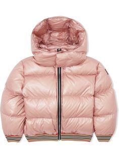 Burberry Kids Icon Stripe Detail Hooded Puffer Jacket