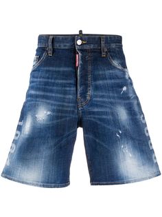 Dsquared2 джинсовые шорты с эффектом потертости