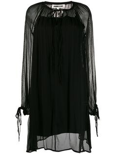 McQ Alexander McQueen полупрозрачное многослойное платье с длинными рукавами
