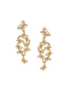 Oscar de la Renta позолоченные серьги с кристаллами