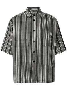 Jil Sander рубашка в вертикальную полоску с короткими рукавами