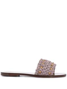 Valentino плетеные шлепанцы Valentino Garavani Rockstud