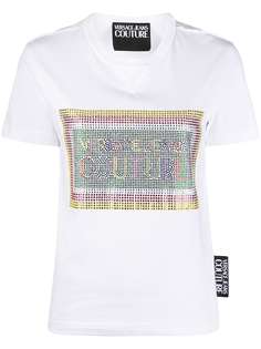 Versace Jeans Couture футболка с логотипом из страз