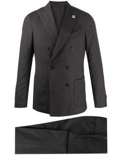 Lardini pinstripe double-breasted suit