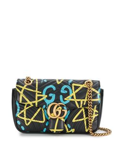 Gucci Pre-Owned стеганая сумка на плечо с принтом