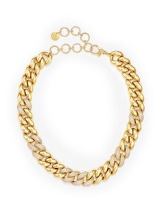 SHAY 18K yellow gold jumbo alternating pavé diamond necklace
