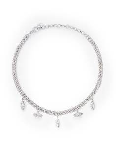 SHAY 18K white gold Maquise diamond drop necklace