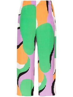 Issey Miyake printed pleated cropped trousers