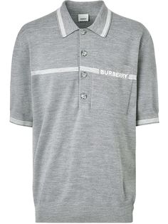 Burberry рубашка-поло с отделкой в полоску