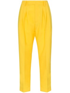 Plan C укороченные прямые брюки Cady со складками