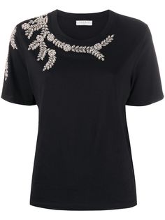 Sandro Paris футболка с круглым вырезом и стразами