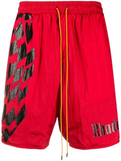 Rhude спортивные шорты с логотипом