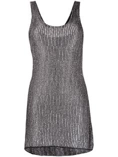 Alanui платье мини крупной вязки с эффектом металлик