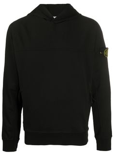 Stone Island худи с контрастными вставками и нашивкой-логотипом