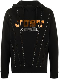 Just Cavalli худи с логотипом и заклепками