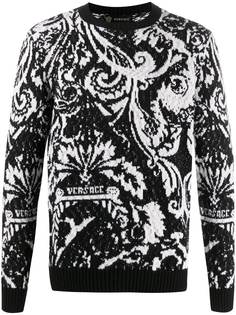 Versace жаккардовый джемпер с узором Barocco