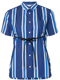 Sacai striped drawstring-waist shirt