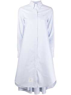Thom Browne LIGHT BLUE PLACKETING OXFORD PLEAT BACK SHIRTDRESS