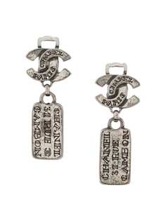 Chanel Pre-Owned серьги-подвески 1990-х годов с логотипом CC