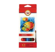 Карандаши акварельные Koh-I-Noor KIN Рыбки 12 цв.