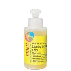 Средство Sonett жидкое для стирки цветных тканей экологические чистое органическое Мята и Лимон, 120 мл