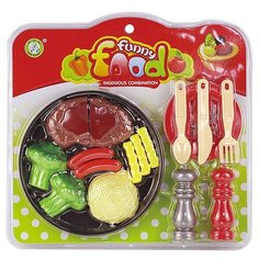 Набор продуктов с посудой S+S Toys 200254319 красный/бежевый/зеленый