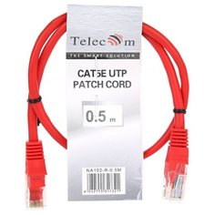 Патч-корд Telecom NA102-R-0.5M RJ-45 (M) 0.5 м CAT5e красный