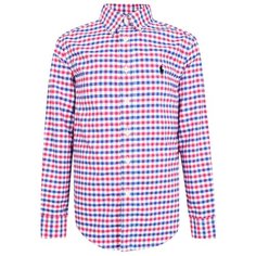 Рубашка Ralph Lauren размер 92, голубой/белый/красный