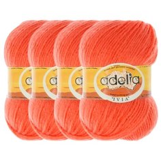 Пряжа Adelia Ivia, 100 % акрил, 62 г, 150 м, 4 шт., №115 оранжевый