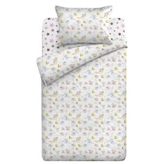 Постельное белье 1.5-спальное Letto Облака, хлопок белый