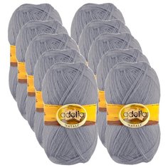 Пряжа Adelia Natali, 100 % акрил, 50 г, 300 м, 10 шт., №18 серый