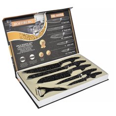 Набор HOFFBURG 5 ножей и овощечистка HB-60350 черный