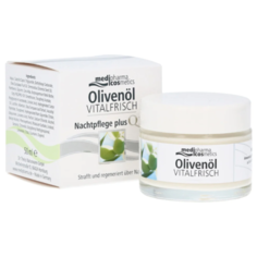 Medipharma cosmetics Olivenol Vitalfrisch Nachtpflege plus Q10 Creme Ночной крем для лица Оливенол, 50 мл