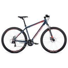Горный (MTB) велосипед FORWARD Apache 29 2.0 Disc (2020) серый/красный 19" (требует финальной сборки)