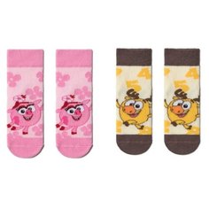 Носки Брестские комплект из 2 пар, размер 11-12, 247 бл.розовый/544 св.желтый