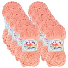 Пряжа Alpina Xenia, 100 % хлопок, 50 г, 240 м, 10 шт., №161 персик