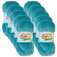 Пряжа Alpina Xenia, 100 % хлопок, 50 г, 240 м, 10 шт., №849 серо-голубой