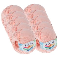 Пряжа Alpina Rene, 100 % хлопок, 50 г, 150 м, 10 шт., №011 персиковый