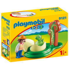 Набор с элементами конструктора Playmobil 1-2-3 9121 Девочка и яйцо динозавра