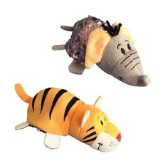 Мягкая игрушка 1 TOY Вывернушка Тигр-Слон с пайетками 12 см