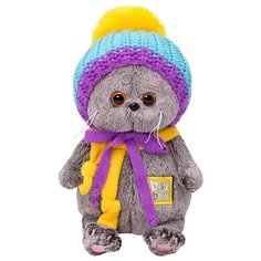 Мягкая игрушка Basik&Co Кот Басик baby в вязаной шапке 20 см