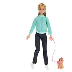 Кукла Карапуз София с питомцем, сгибаются руки и ноги, с аксессуарами, 29 см, 99069-S-AN