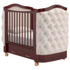 Кроватка Гандылян Тиффани декор стразы (колесо) (качалка) махагон