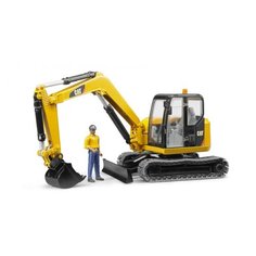 Экскаватор Bruder Cat мини с рабочим (02-466) 1:16 желтый