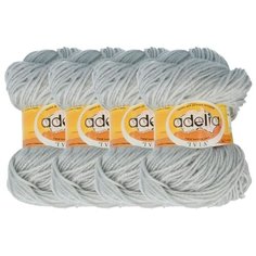 Пряжа Adelia Ivia, 100 % акрил, 62 г, 150 м, 4 шт., №059 св.серый