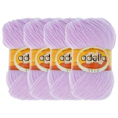 Пряжа Adelia Ivia, 100 % акрил, 62 г, 150 м, 4 шт., №119 бл.сиреневый