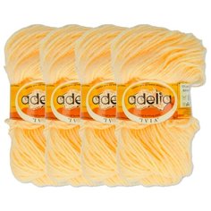 Пряжа Adelia Ivia, 100 % акрил, 62 г, 150 м, 4 шт., №002 кремовый