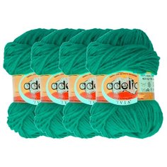 Пряжа Adelia Ivia, 100 % акрил, 62 г, 150 м, 4 шт., №028 зеленый